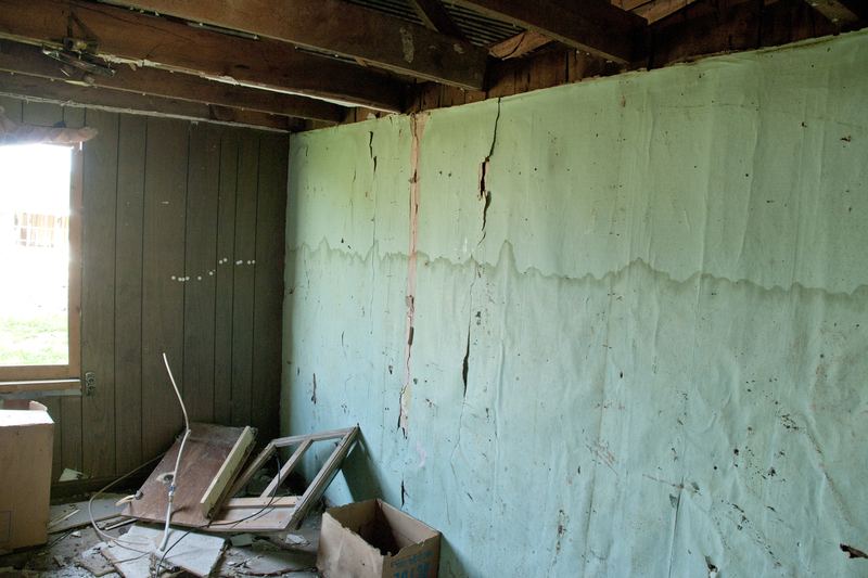 Documented water damage to a home interior